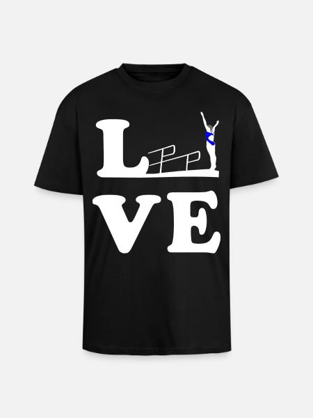 Diving Diving Diving LOVE - Unisex Oversized Heavyweight T-shirt - black