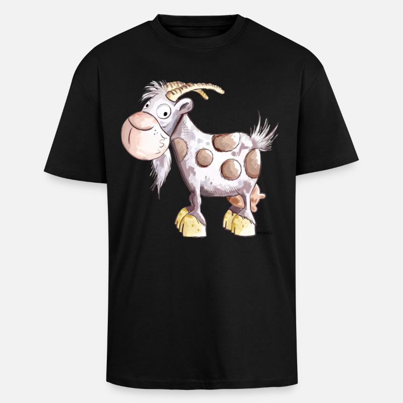 Die Ziege ist da  - Oversized Heavyweight Unisex T-Shirt - Schwarz