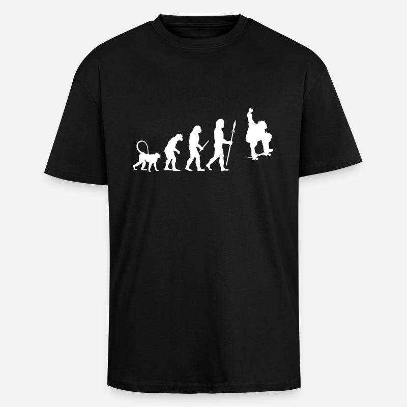 Skater Evolution - Oversized Heavyweight Unisex T-Shirt - Schwarz