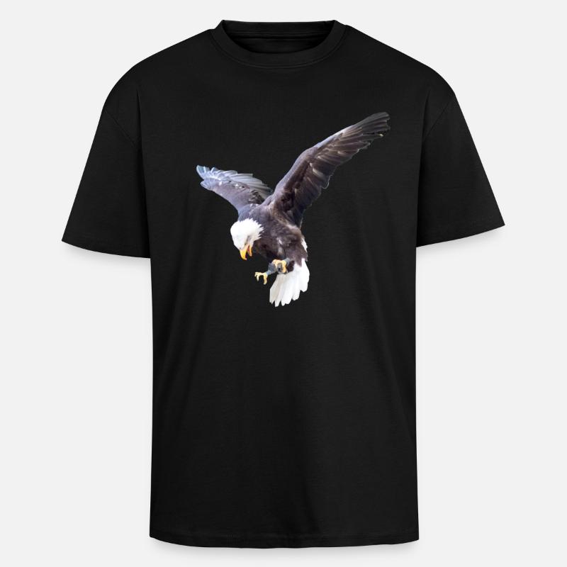 Eagle in a swoop - Unisex Oversized Heavyweight T-shirt - black