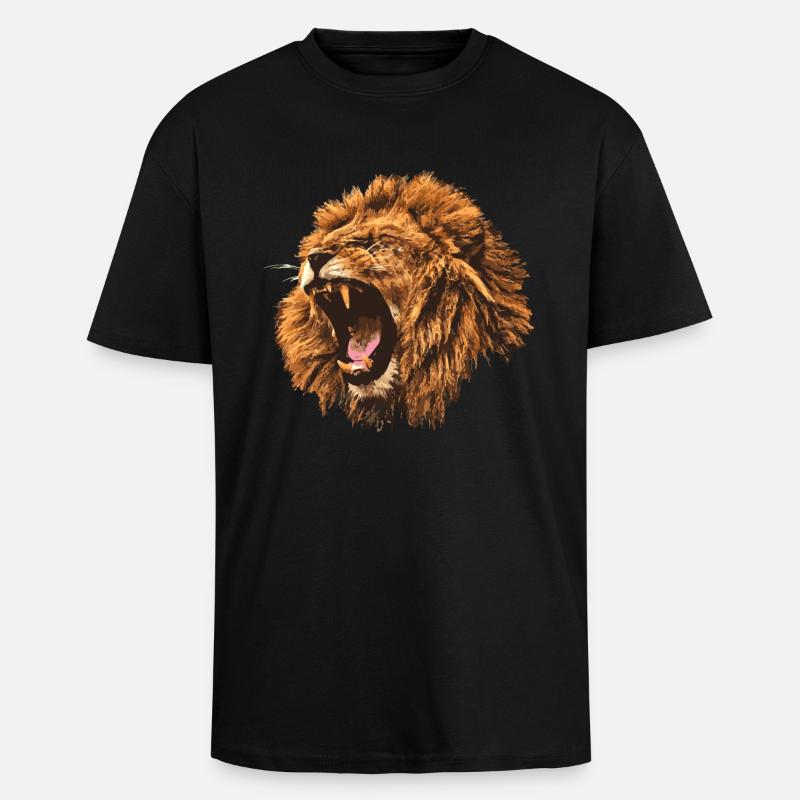 brüllender Löwe Geschenk - Oversized Heavyweight Unisex T-Shirt - Schwarz