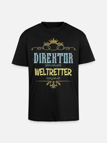 Direktor Weltretter - Oversized Heavyweight Unisex T-Shirt - Schwarz