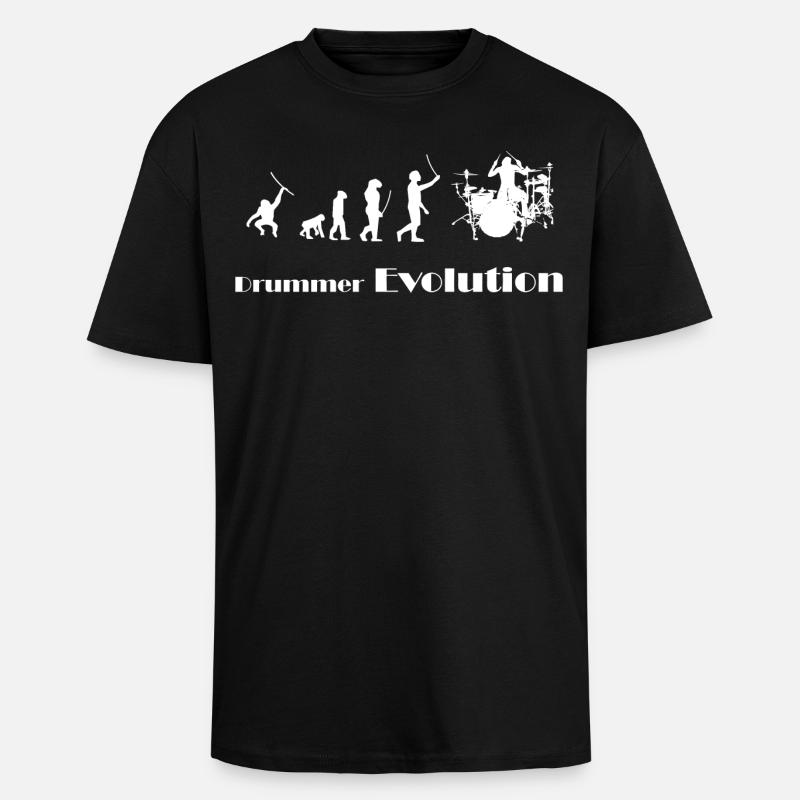 Evolution Drummer - Oversized Heavyweight Unisex T-Shirt - Schwarz