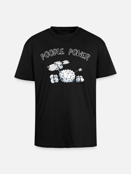 Poodle Power - Oversized Heavyweight Unisex T-Shirt - Schwarz