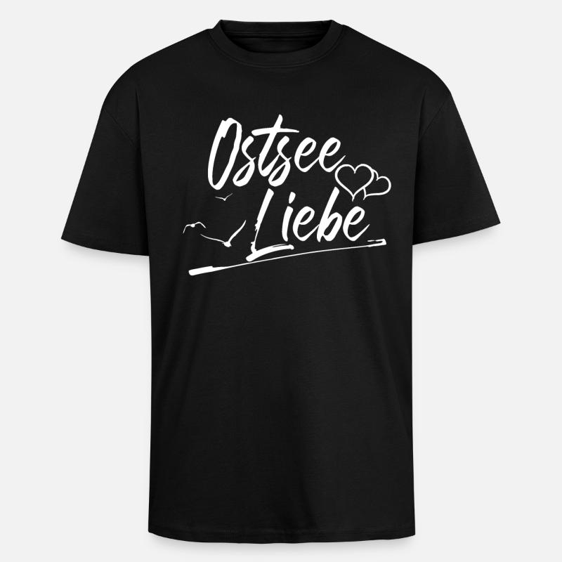Ostsee Liebe - Oversized Heavyweight Unisex T-Shirt - Schwarz