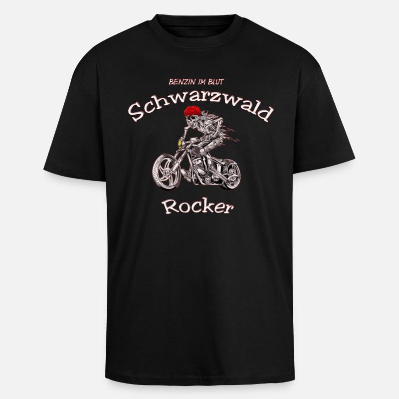 Schwarzwald Skelett-Rocker - Oversized Heavyweight Unisex T-Shirt - Schwarz