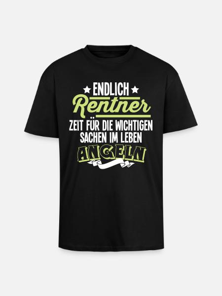 Rentner Angeln - Oversized Heavyweight Unisex T-Shirt - Schwarz