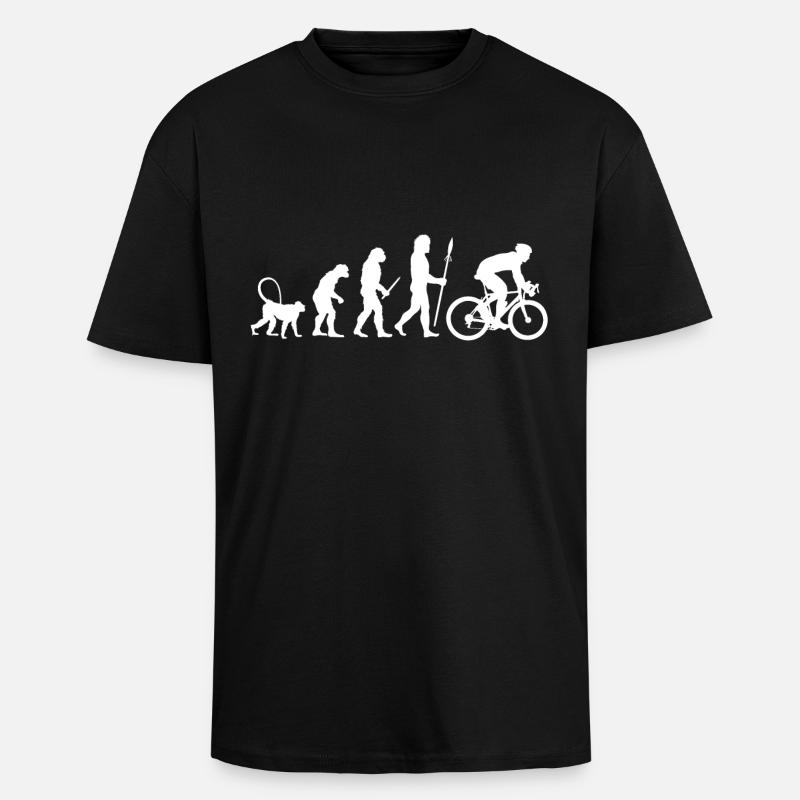 Evolution Radfahrer - Oversized Heavyweight Unisex T-Shirt - Schwarz