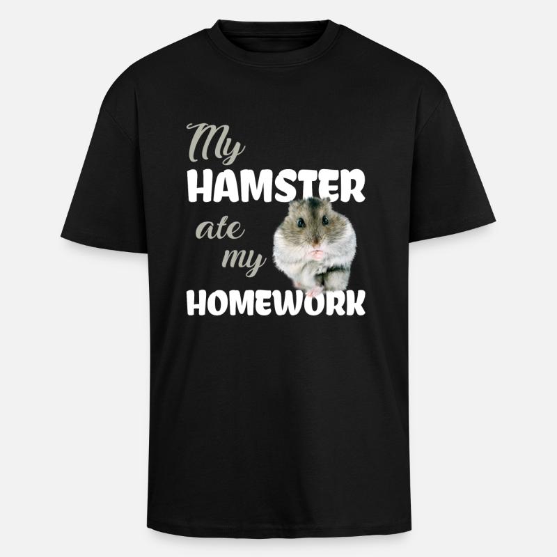 Devoirs de hamster drôle disant - T-shirt unisexe oversize épais - noir