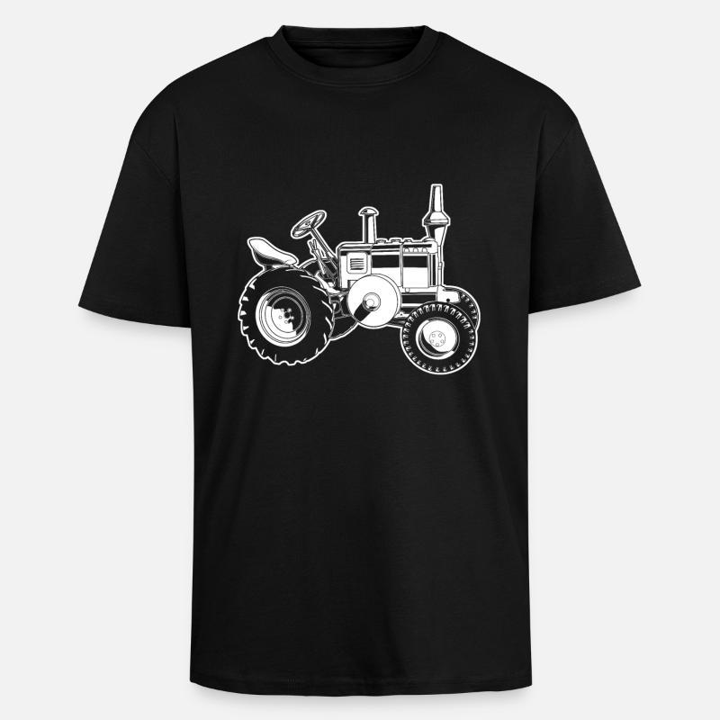 Traktor - Oversized Heavyweight Unisex T-Shirt - Schwarz