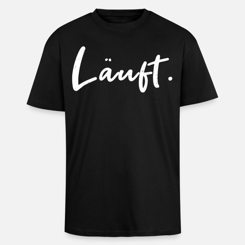 Läuft. – Handlettering Statement - Oversized Heavyweight Unisex T-Shirt - Schwarz