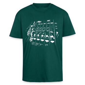 Disc jockey - Unisex Oversized Heavyweight T-shirt - hunter green - Front - Alina (178cm) & Michal (187cm)