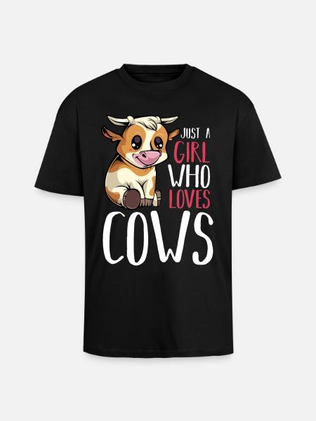 Kuhliebhaberin Motiv Mädchen - Oversized Heavyweight Unisex T-Shirt - Schwarz