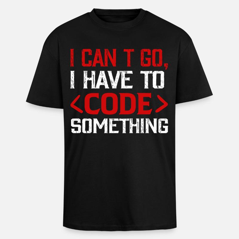 Programmeur, Nerd , Code informatique - T-shirt unisexe oversize épais - noir