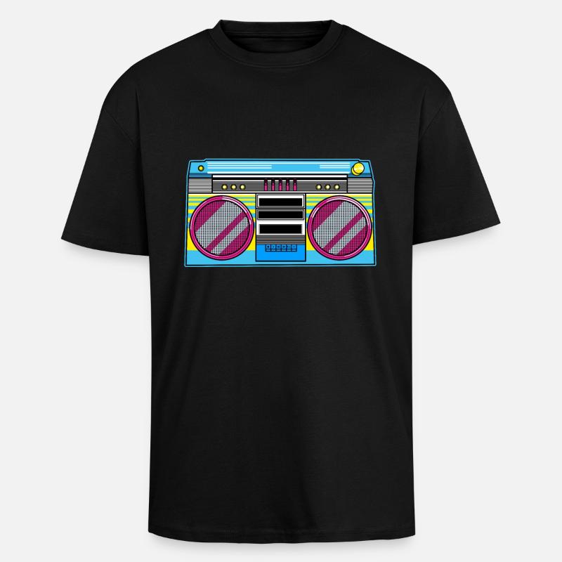 Ghettoblaster - Oversized Heavyweight Unisex T-Shirt - Schwarz