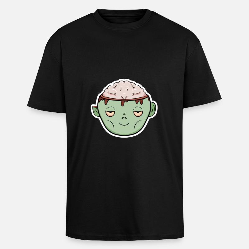 Zombie Brain in a Mug - Unisex Oversized Heavyweight T-shirt - black