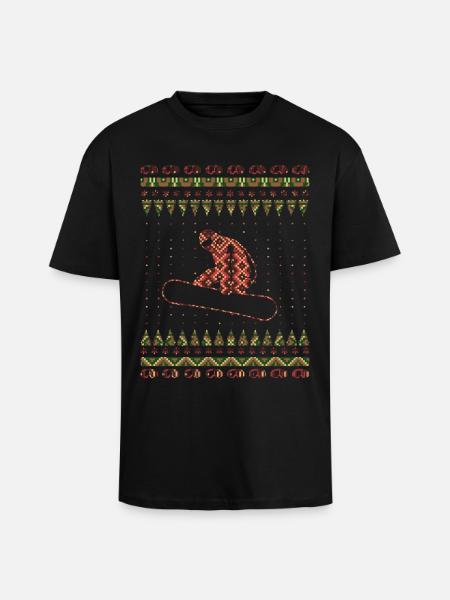 Snowboarder snowboard winter christmas - Unisex Oversized Heavyweight T-shirt - black