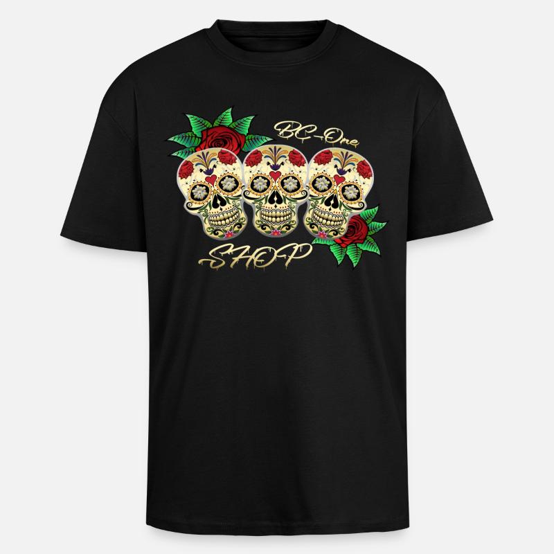 Totenköpfe - Oversized Heavyweight Unisex T-Shirt - Schwarz