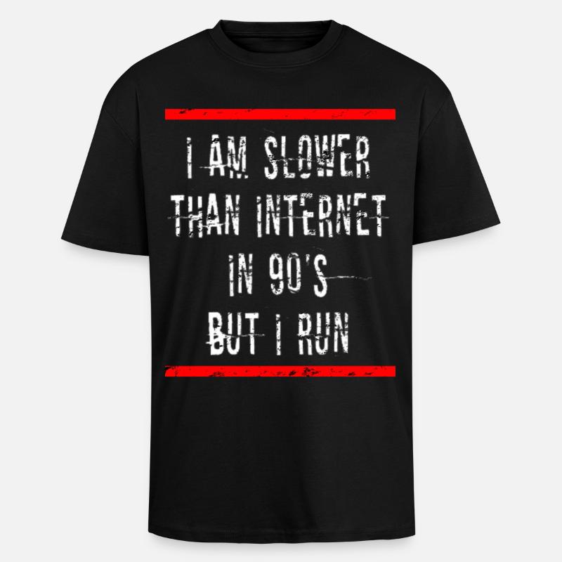 Slow Runner Running Run Gift - Unisex Oversized Heavyweight T-shirt - black