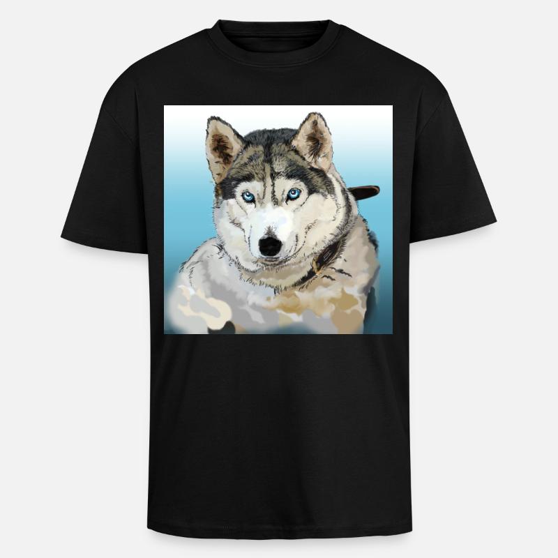Husky - Oversized Heavyweight Unisex T-Shirt - Schwarz
