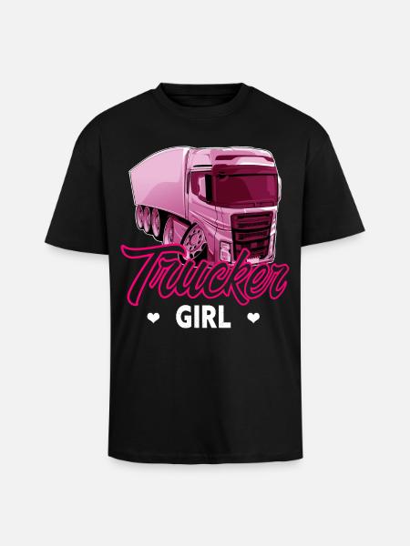 Trucker girl - Unisex Oversized Heavyweight T-shirt - black