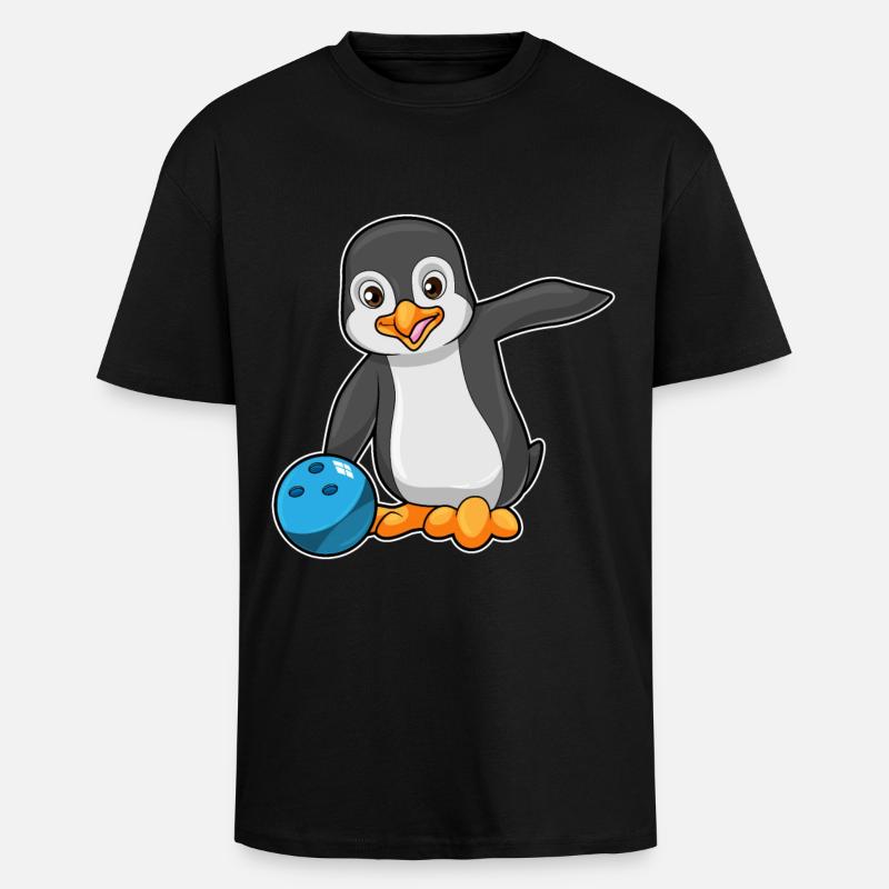 Penguin Bowling Boule de bowling - T-shirt unisexe oversize épais - noir