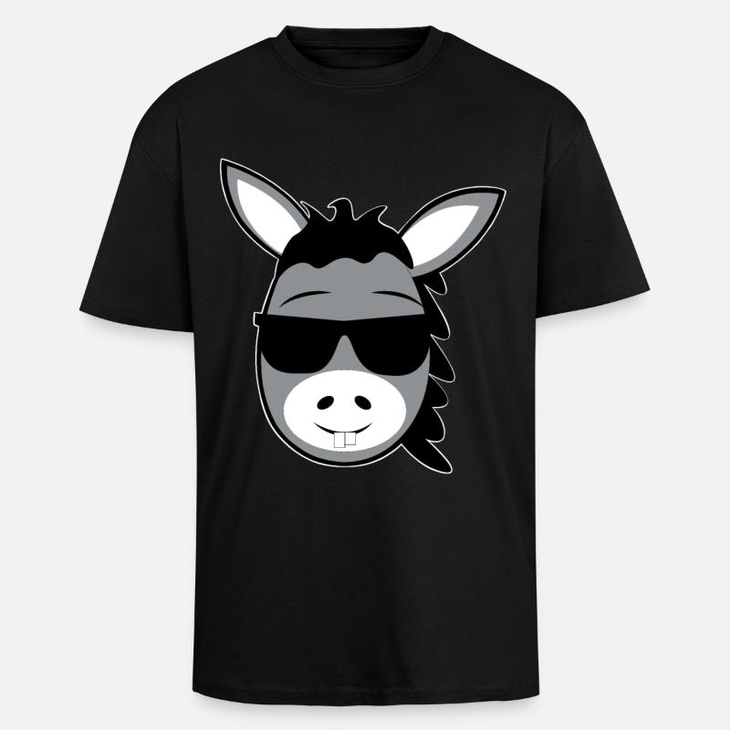 Esel - Oversized Heavyweight Unisex T-Shirt - Schwarz