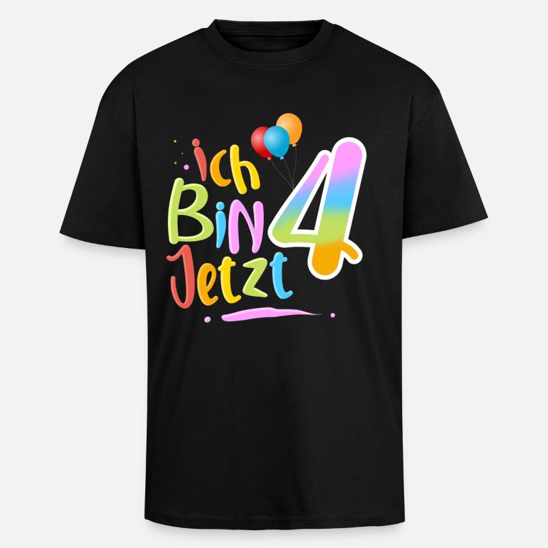 Ich Bin Jetzt 4 - Oversized Heavyweight Unisex T-Shirt - Schwarz