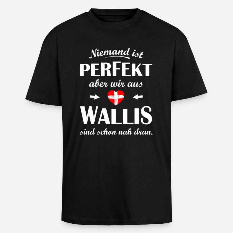 Kanton Wallis Schweiz - Oversized Heavyweight Unisex T-Shirt - Schwarz