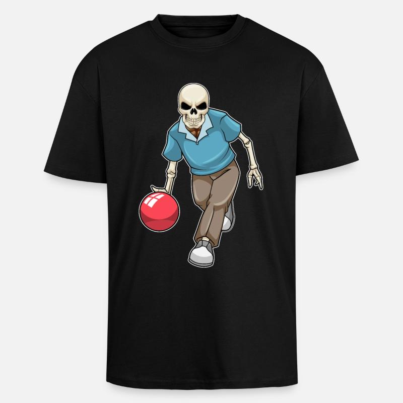 Boule de bowling squelette - T-shirt unisexe oversize épais - noir