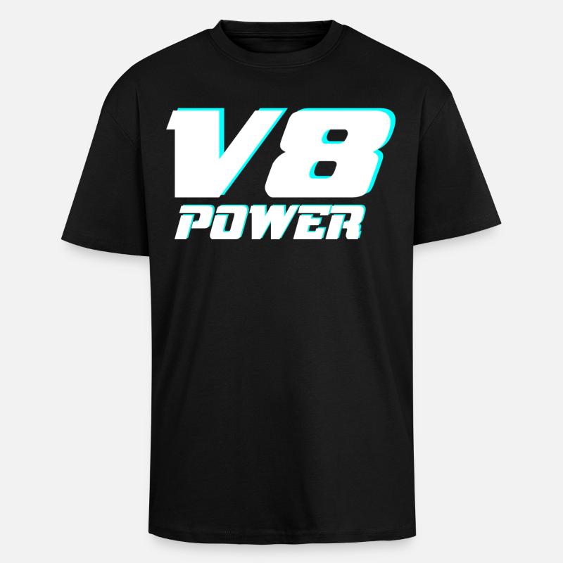 V8 - Oversized Heavyweight Unisex T-Shirt - Schwarz