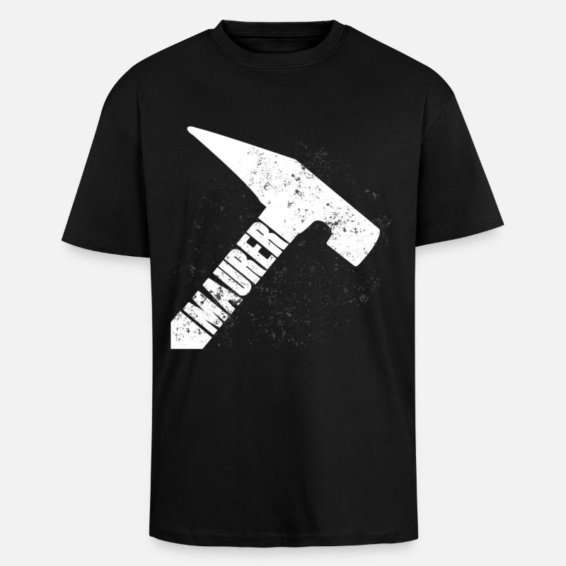 Grunge Hammer Muster Zerklüftet - Oversized Heavyweight Unisex T-Shirt - Schwarz