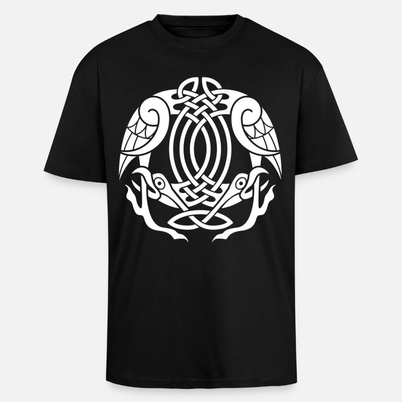 White Celtic eagle - Unisex Oversized Heavyweight T-shirt - black