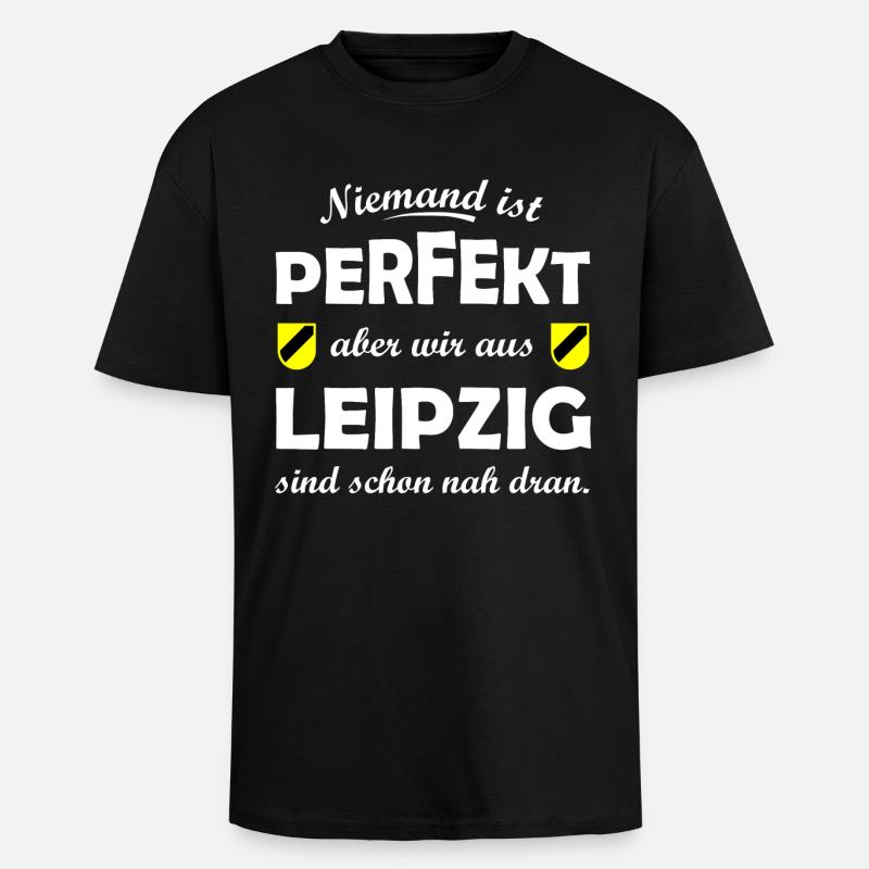 Leipzig Perfekt - Oversized Heavyweight Unisex T-Shirt - Schwarz