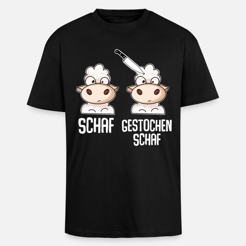 Schaf Gestochen Schaf - Oversized Heavyweight Unisex T-Shirt - Schwarz