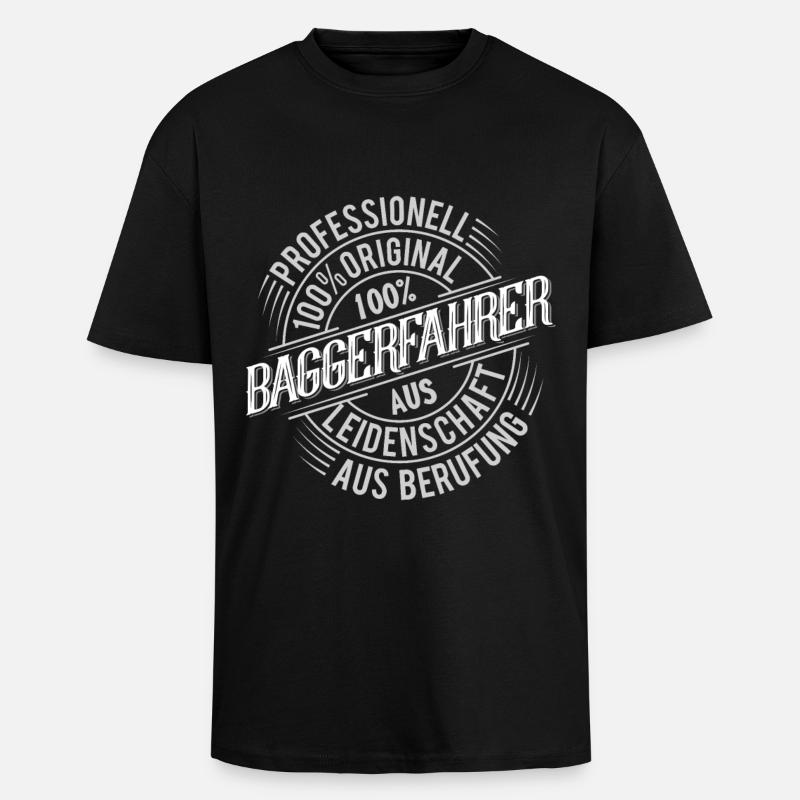 Baggerfahrer - Oversized Heavyweight Unisex T-Shirt - Schwarz