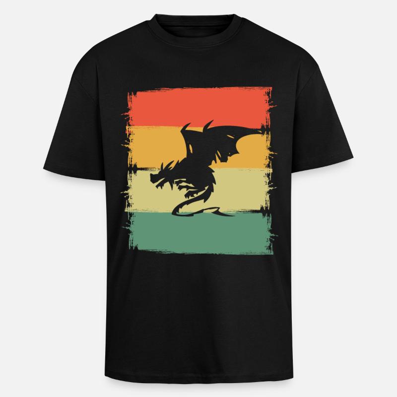 Drache Drachen - Oversized Heavyweight Unisex T-Shirt - Schwarz