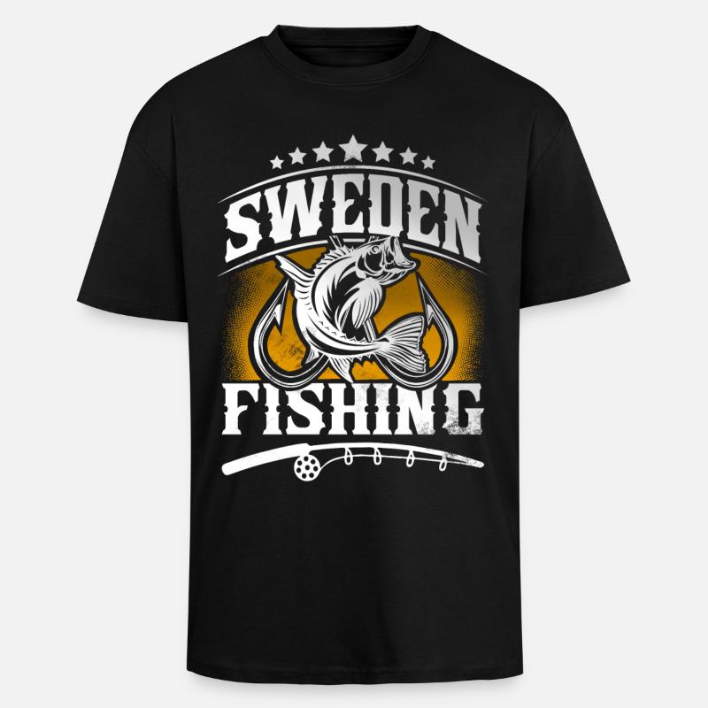 Suède Pêcheur pêcheur - T-shirt unisexe oversize épais - noir