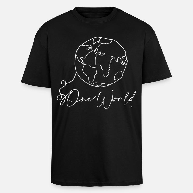 Monde - T-shirt unisexe oversize épais - noir