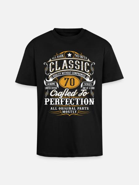 70th birthday - Unisex Oversized Heavyweight T-shirt - black