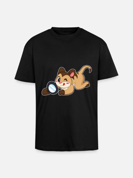 Erdmännchen Detektiv Lupe - Oversized Heavyweight Unisex T-Shirt - Schwarz