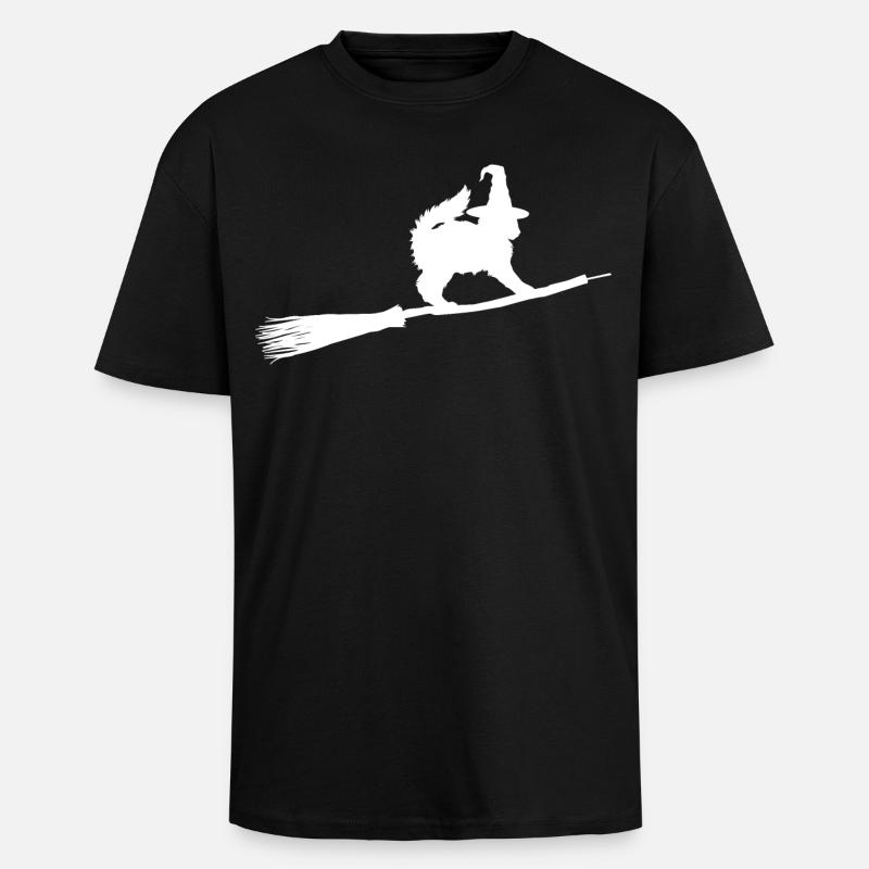 Sorcière de chat - T-shirt unisexe oversize épais - noir