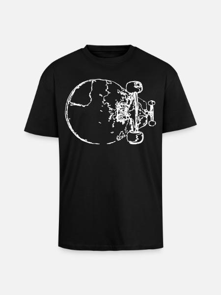 Skateboard Sketch - Unisex Oversized Heavyweight T-shirt - black