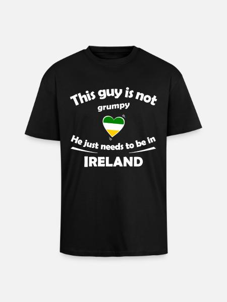 Vacances en Irlande - T-shirt unisexe oversize épais - noir