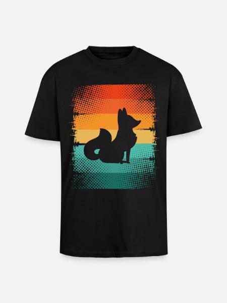 Fuchs - Oversized Heavyweight Unisex T-Shirt - Schwarz