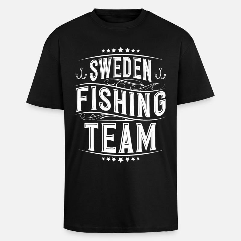 Équipe de pêcheurs de Suède - T-shirt unisexe oversize épais - noir