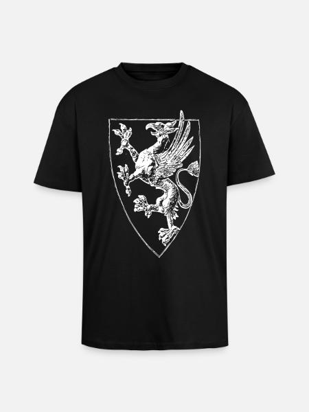 Rostock - standing griffin - Unisex Oversized Heavyweight T-shirt - black