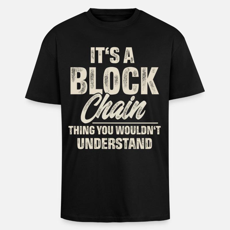 Krypto Blockchain - Oversized Heavyweight Unisex T-Shirt - Schwarz