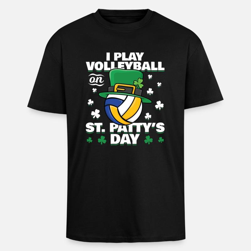 Volleyball de la Saint-Patrick - T-shirt unisexe oversize épais - noir
