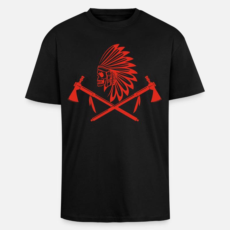 Rotindischer Krieger - Oversized Heavyweight Unisex T-Shirt - Schwarz